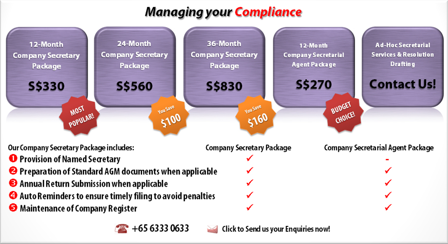 ContactOne Company Secretary Packages